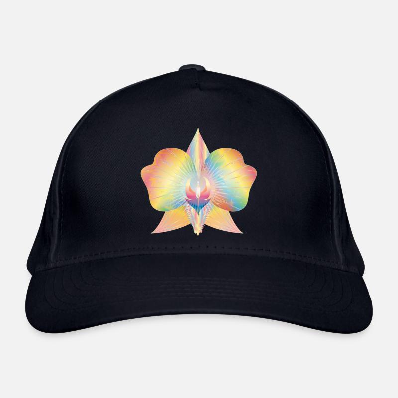 bunt schimmernde abstrakte Orchideen Blüte Bio-Baseballkappe