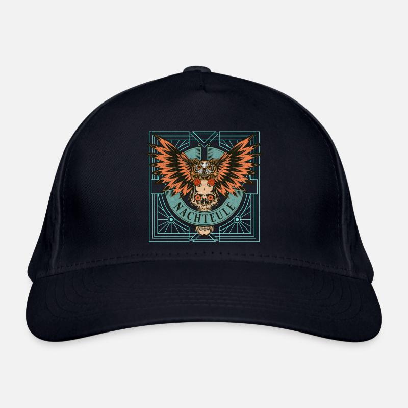 Nachteule Schädel Pank Bio-Baseballkappe