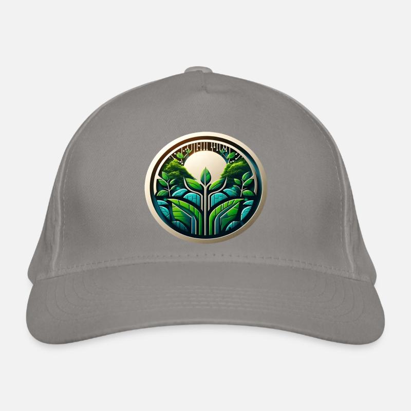 Eco Tech Logo Nature and Digitization Organic Baseball Cap