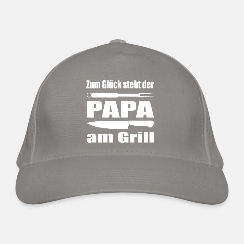 Zum Glück steht Papa am Grill Bio-Baseballkappe