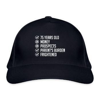 75 Jahre alt Humor Geschenk 75. Lustiger Geburtstag 75 Jahre alt - Bio-Baseballkappe - Navy - Vorne