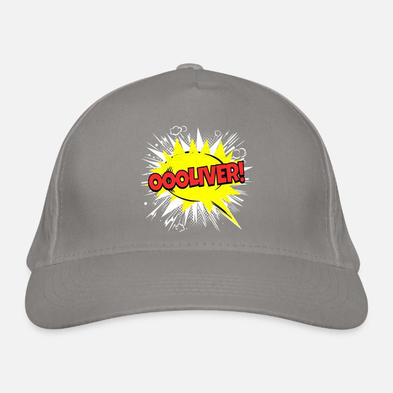 Oliver Name Funny Speech Bubble Oooliver! Organic Baseball Cap
