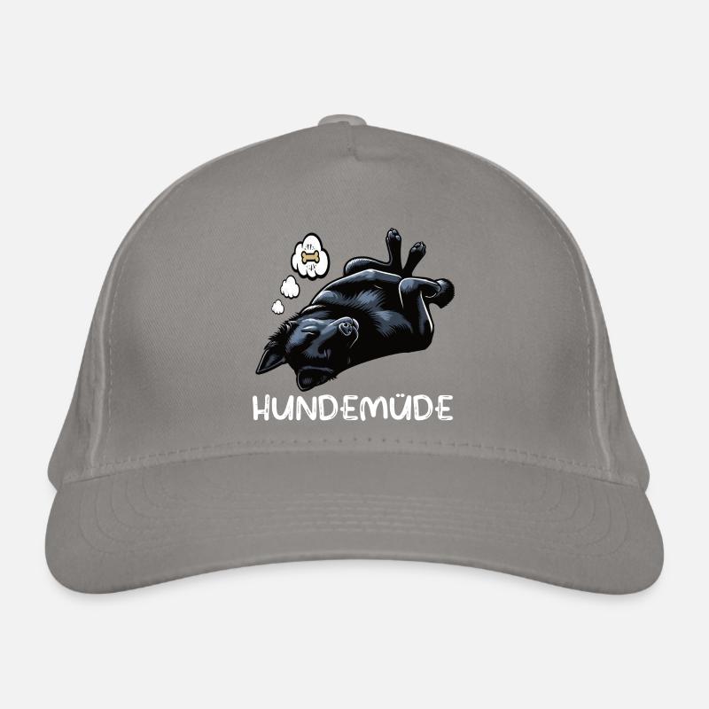 Hundemüde Schwarzer Schäferhund Schäferhundhalter Bio-Baseballkappe