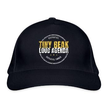 Nymphensittich - Tiny Beak Loud Agenda - Vogelfreu - Bio-Baseballkappe - Navy - Vorne