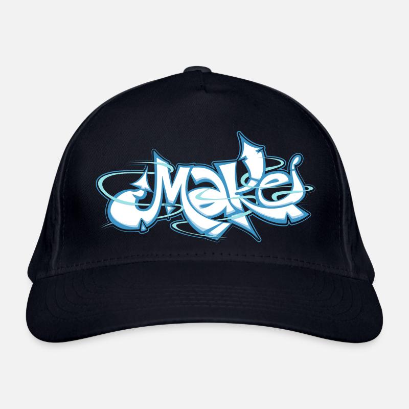 Blue word make graffiti Organic Baseball Cap