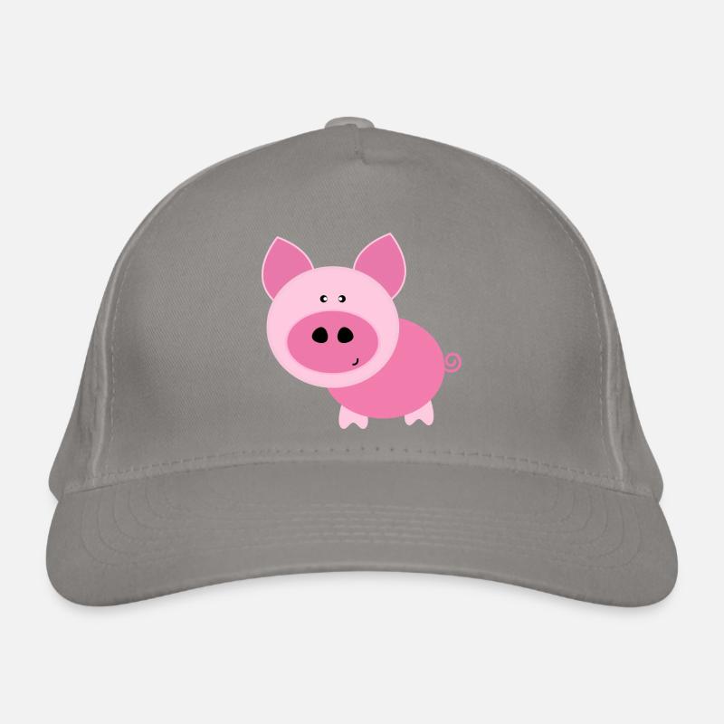 Rosa Schwein Bio-Baseballkappe