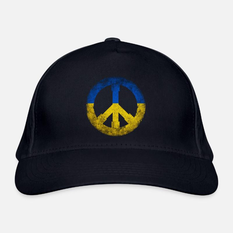 Peace sign Ukraine Stand for Ukraine Geschenk Bio-Baseballkappe