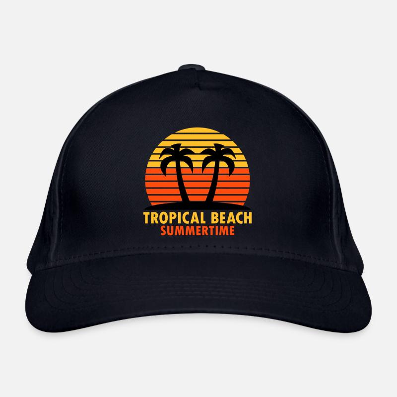 Plage tropicale, été (île, palmiers, soleil) Casquette classique bio