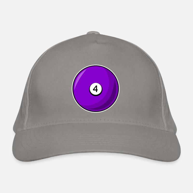 Billiard ball 4 purple Billiards four Organic Baseball Cap