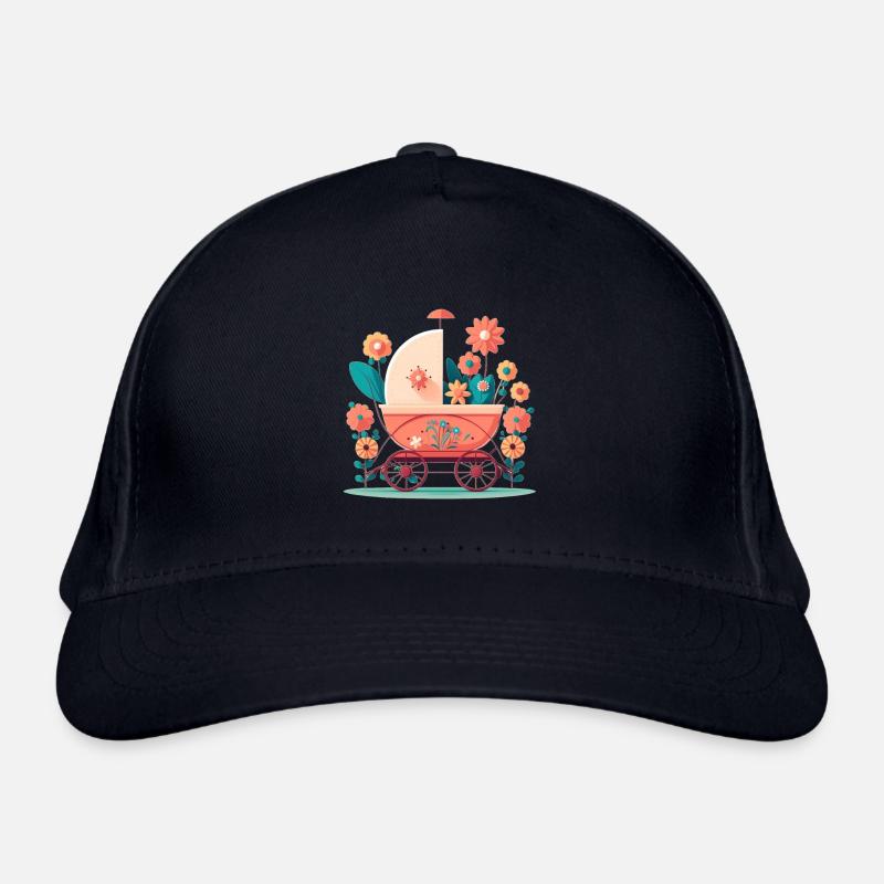 Poussette fleurie 6 Casquette classique bio