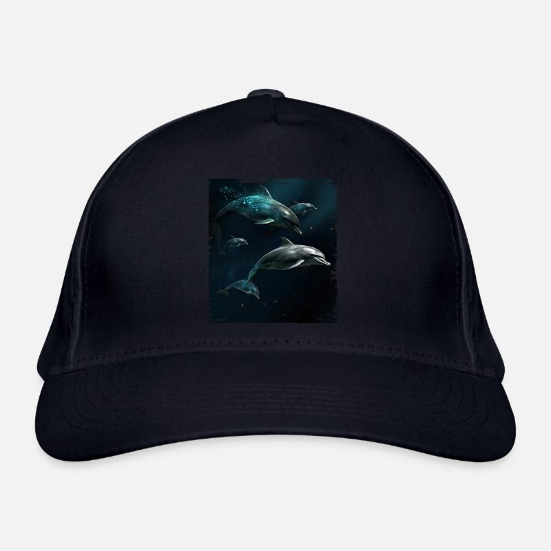 Dolphins playing Organic Baseball Cap