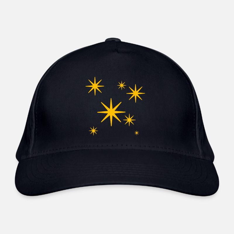 Sterntaler Sternchen Glück 7 sieben gelbe Sterne - Bio-Baseballkappe - Navy