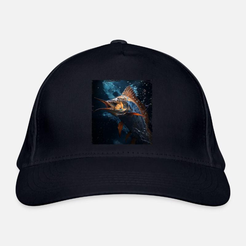 Marlin under Water retro style Organic Baseball Cap