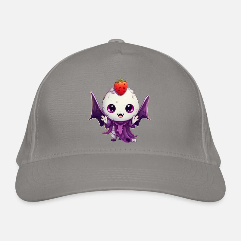 Kawaii vampire marshmallow meets strawberry Organic Baseball Cap