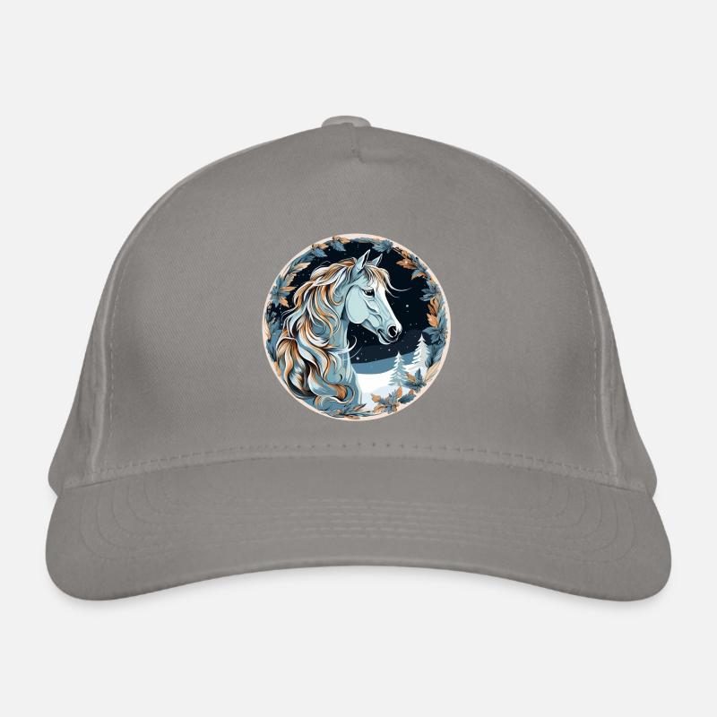 Horse Winter Boho Organic Baseball Cap