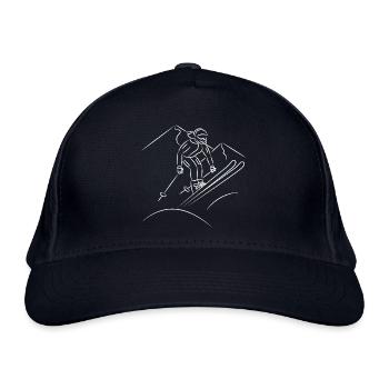 Skifahren in den Bergen - Bio-Baseballkappe - Navy - Vorne