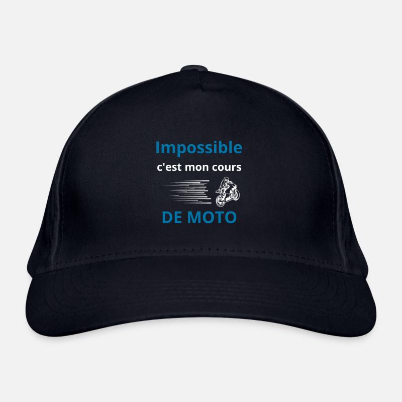 Impossible, c'est mon cours de moto - Casquette classique bio - marine