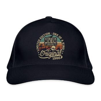 Jahrgang 1986 Geburtstagsgeschenk 1986 Retro 1986 - Bio-Baseballkappe - Navy - Vorne