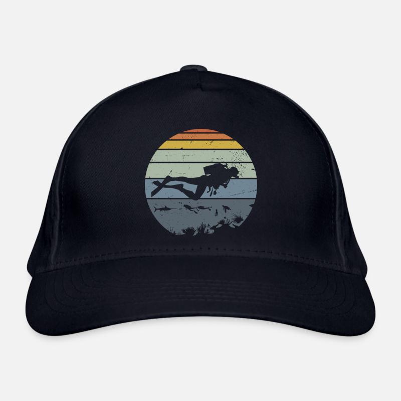Scène de silhouette de plongeur sous-marin Casquette classique bio
