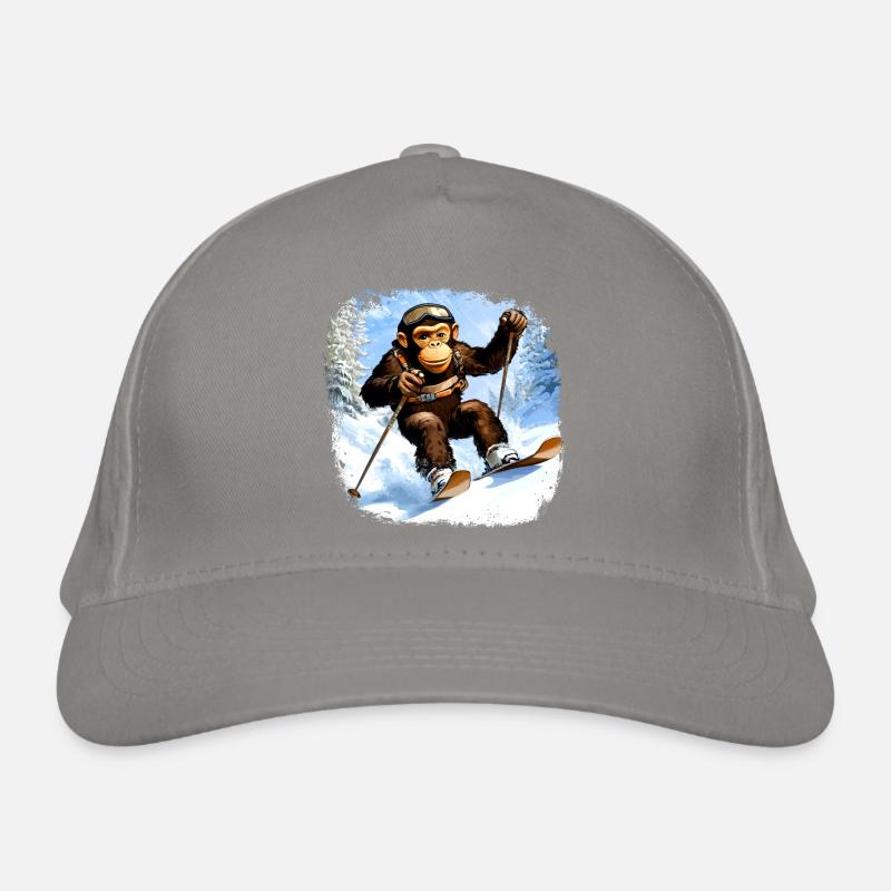 Monkey Ski / Skier Monkey Organic Baseball Cap