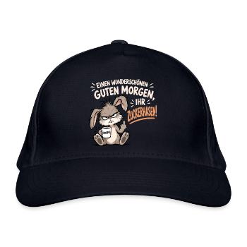 Morgenmuffel Hase - Bio-Baseballkappe - Navy - Vorne