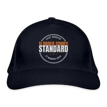 Bernhardiner Hund - Slobber Comes Standard - Hunde - Bio-Baseballkappe - Navy - Vorne