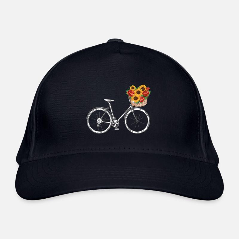 Vélo avec panier de fleurs style rétro Casquette classique bio