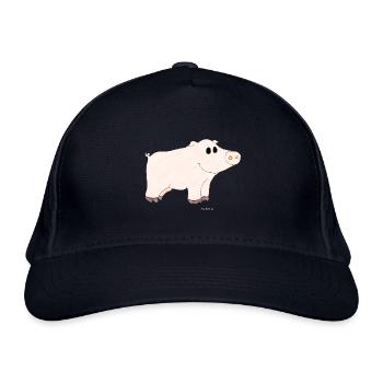 Schwein / Pig - Bio-Baseballkappe - Navy - Vorne