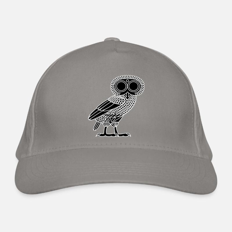 Eule der Athene [Schwarz (nur Eule)] Bio-Baseballkappe