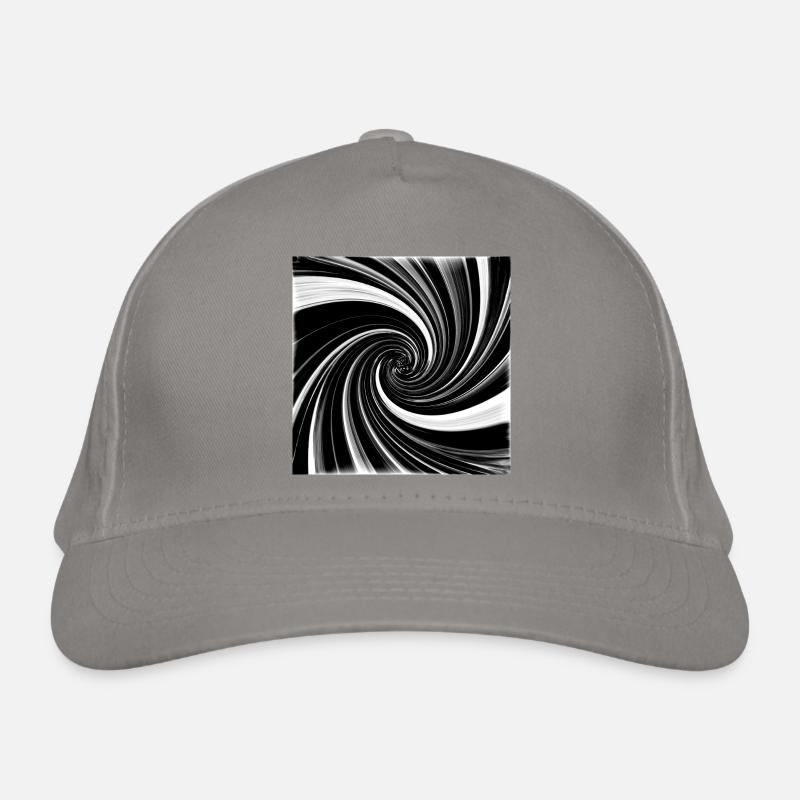 Black and white vortex Organic Baseball Cap