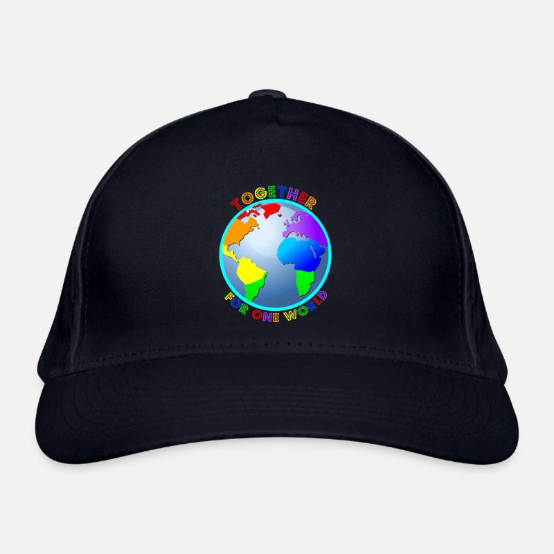 Statement: "For One World" - Regenbogenfarben Bio-Baseballkappe