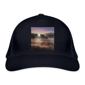 Die Savanne bei Sonnenuntergang. - Bio-Baseballkappe - Navy - Vorne