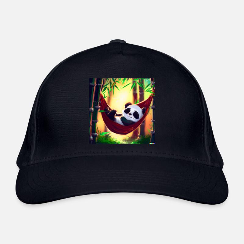 Süßer Pandabär in einer Hängematte - Bio-Baseballkappe - Navy