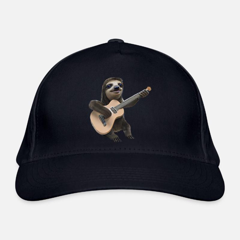 Sloth with guitar Organic Baseball Cap