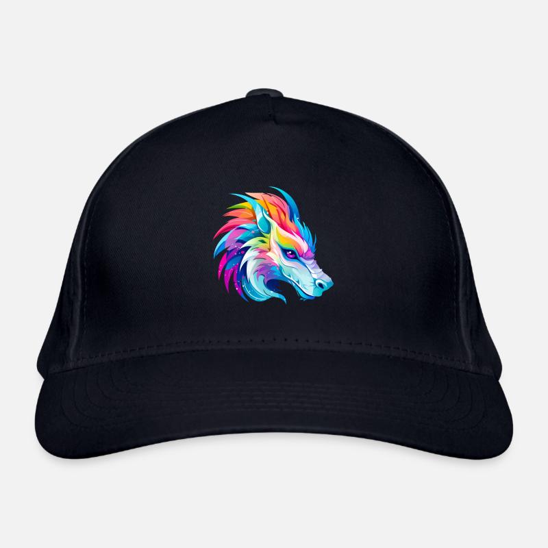 Rainbow Dragon Head Organic Baseball Cap