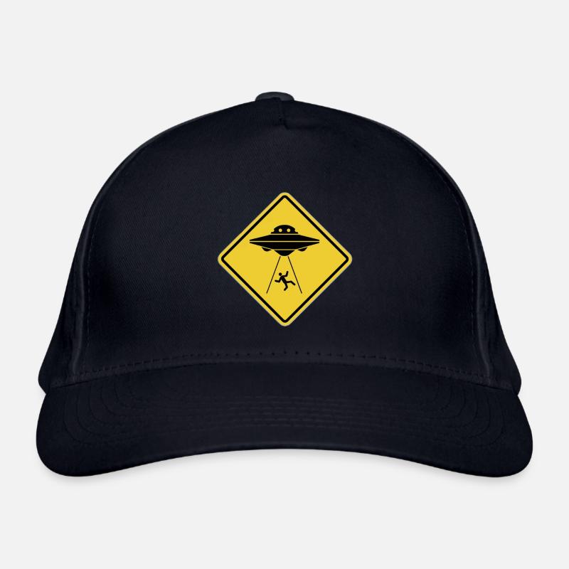 Warning Alien Abduction - Organic Baseball Cap - navy