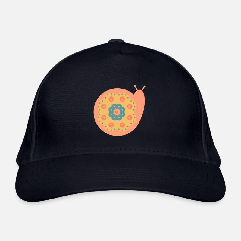 Escargot mignon avec des fleurs Casquette classique bio