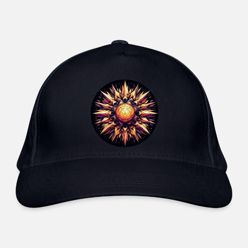 Golden and Colorful Sun Rays Polygon Organic Baseball Cap