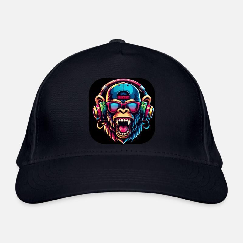 Monkey Colorful Teeth Roar Cap Organic Baseball Cap