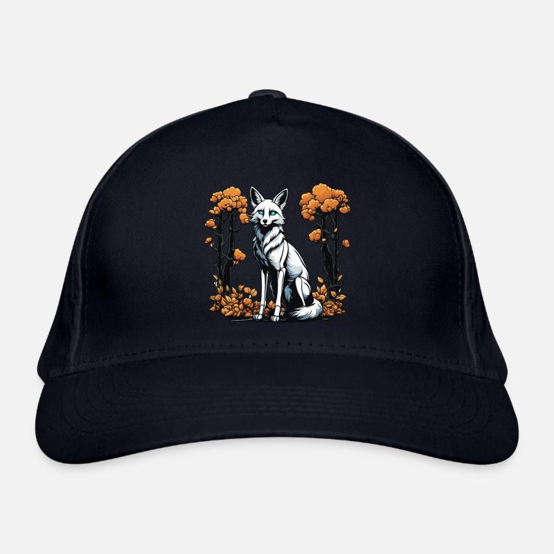Fox Skeleton Illustration Organic Baseball Cap