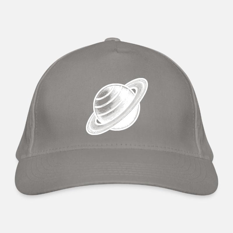 Planète aux anneaux Saturne avec système d’anneaux dans le système solaire Casquette classique bio