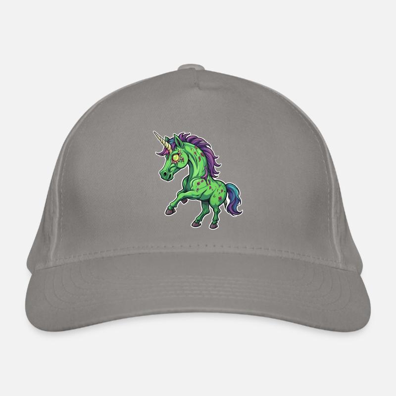 Illustration de licorne zombie Casquette classique bio