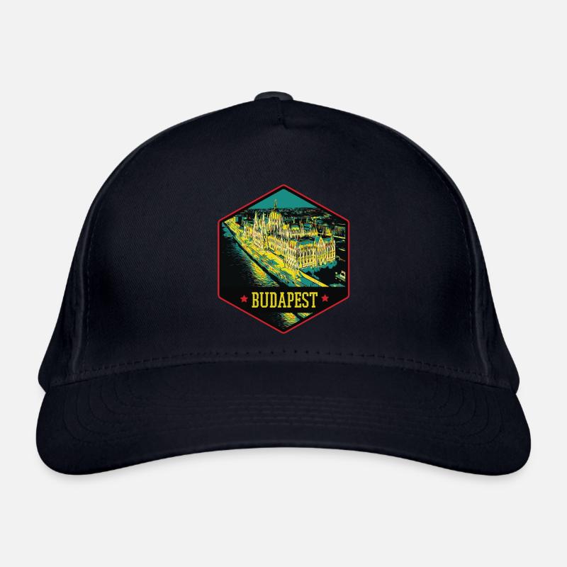 Nächtliche Illustration Historisches Budapest Bio-Baseballkappe