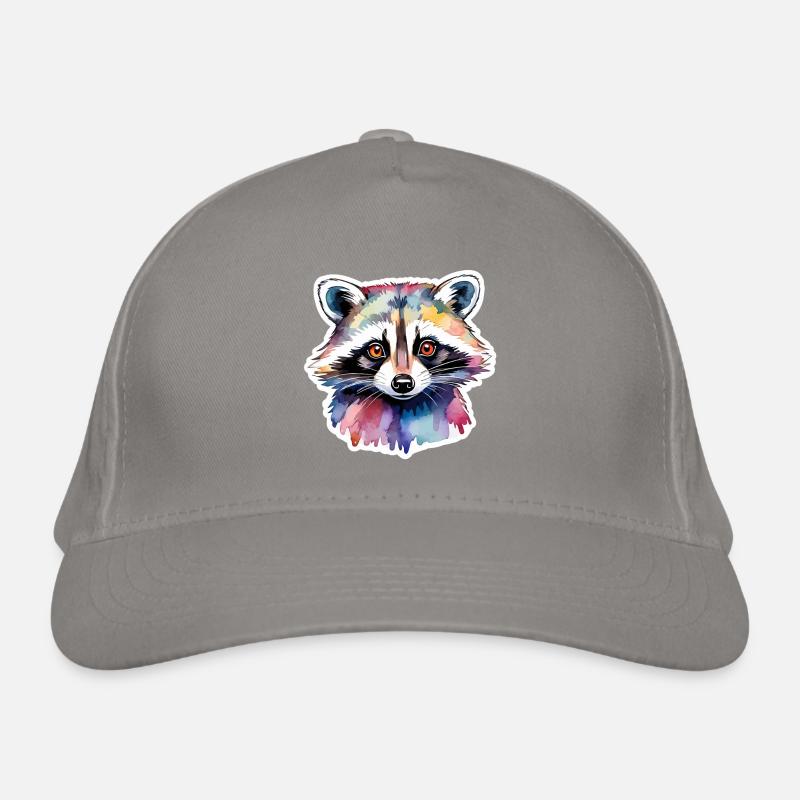 Waschbär Wasserfarben Illustration Bio-Baseballkappe