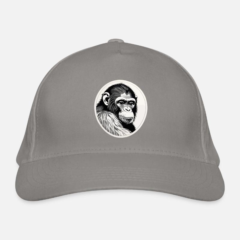 Affe Wasserfarben Bio-Baseballkappe