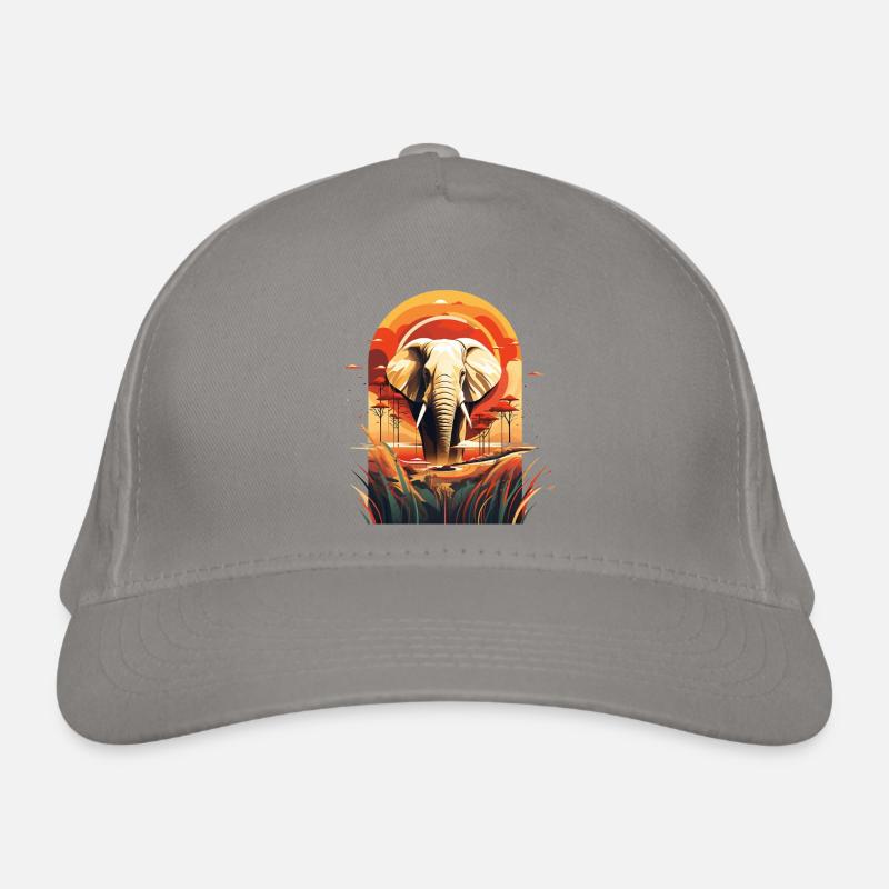 Éléphant dans la savane Casquette classique bio