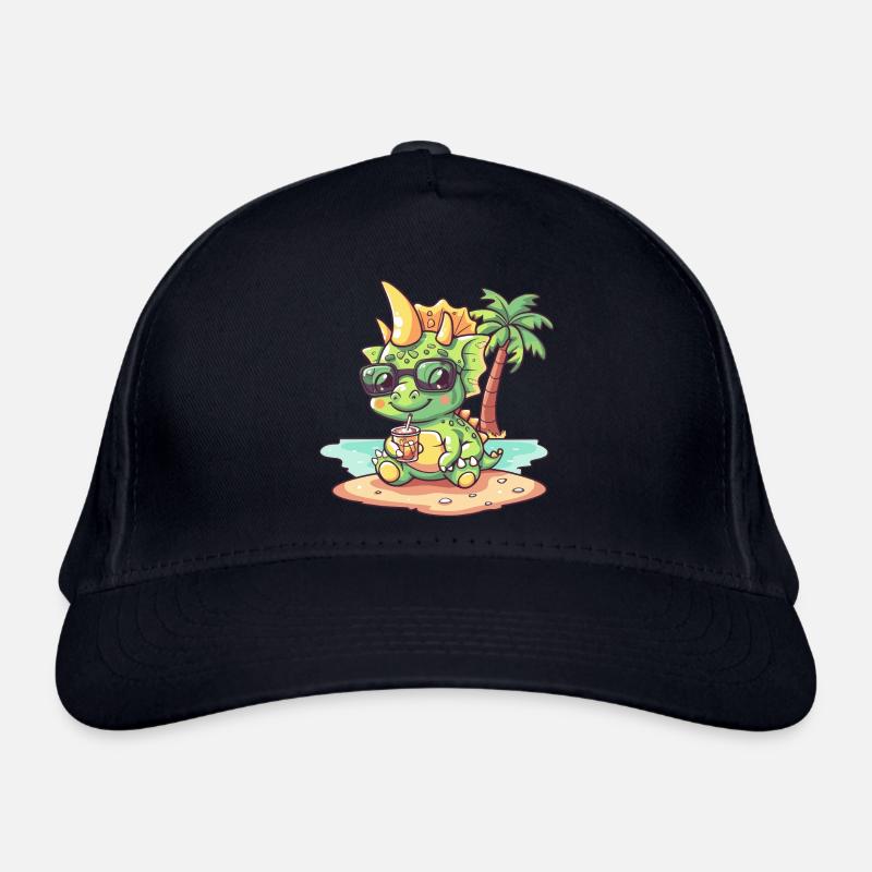 Dinosaur triceratops summer Organic Baseball Cap
