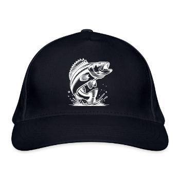 Eleganter springender Zander Raubfisch - Bio-Baseballkappe - Navy - Vorne