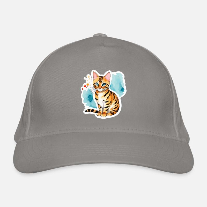 Chat du Bengale Aquarelles Casquette classique bio
