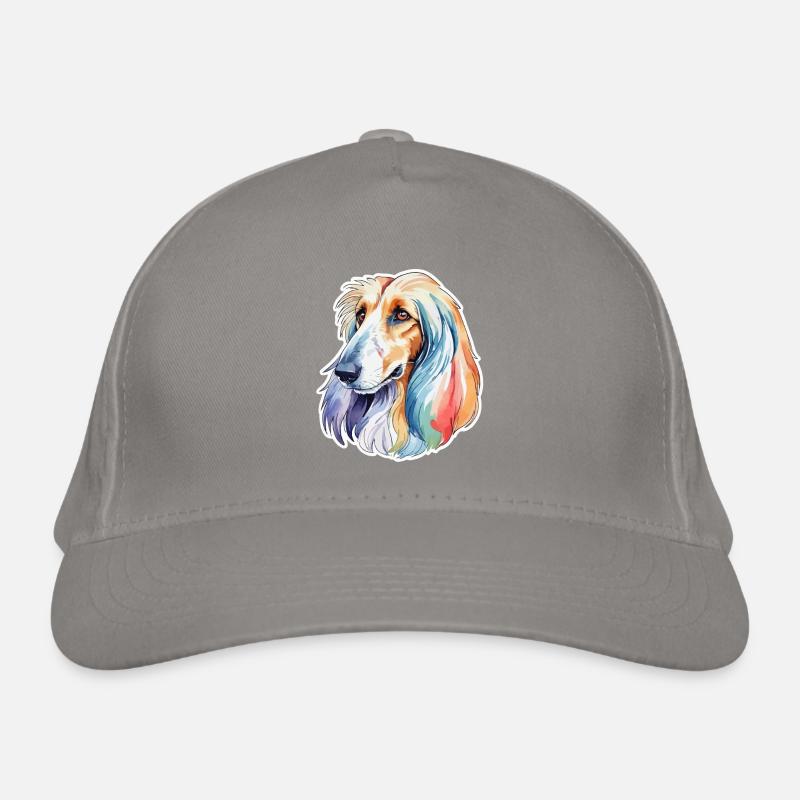 Lévrier afghan aquarelle Casquette classique bio
